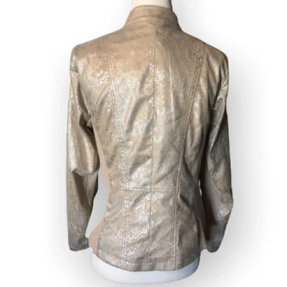 Chico’s Python Faux-Leather Moto Jacket - Picture 5 of 14